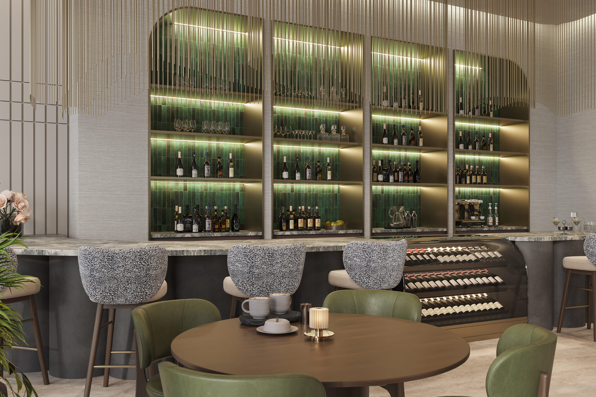 Edge House Miami, cafe bar in the lobby, developer rendering