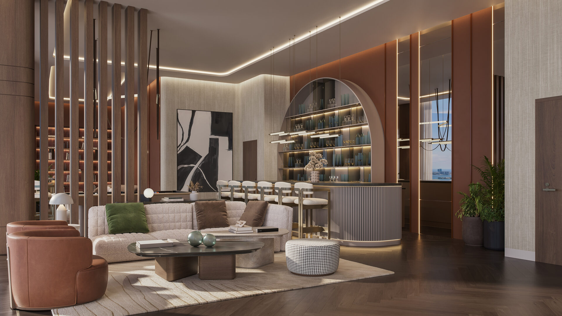 Edge House Miami, sky lounge seating, developer rendering